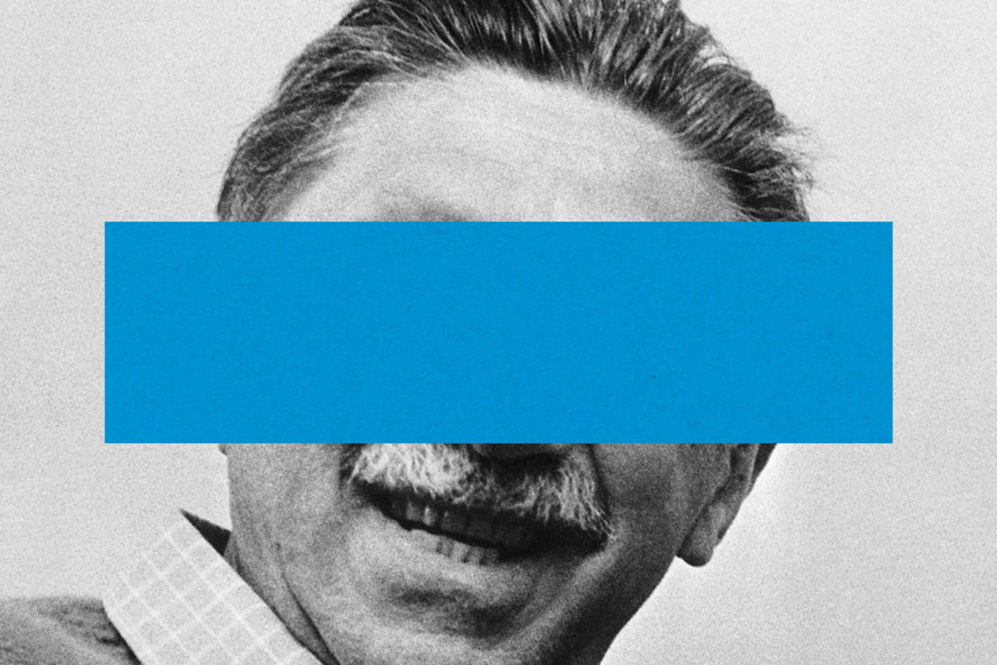A photo of Abraham Maslow with a blue rectangle over his eyes