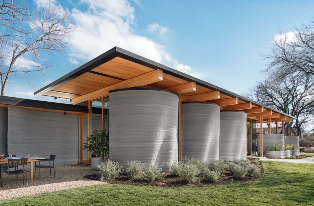 House Zero, ICON's award-winning 3D-printed house in East Austin, TX.