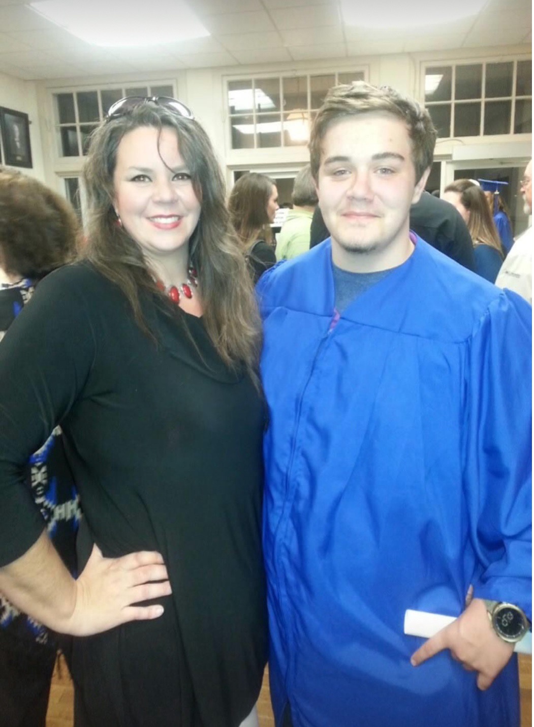 Christi Berrong-Barber pictured with her son Chance at graduation