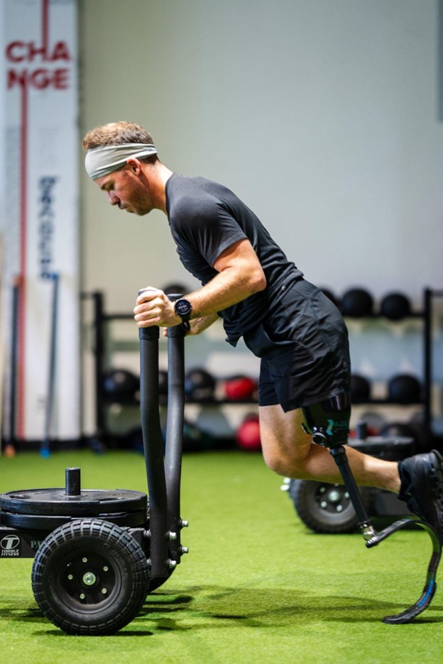 Kyle Stepp pushes weights at an ATF facility. Courtesy of ATF.