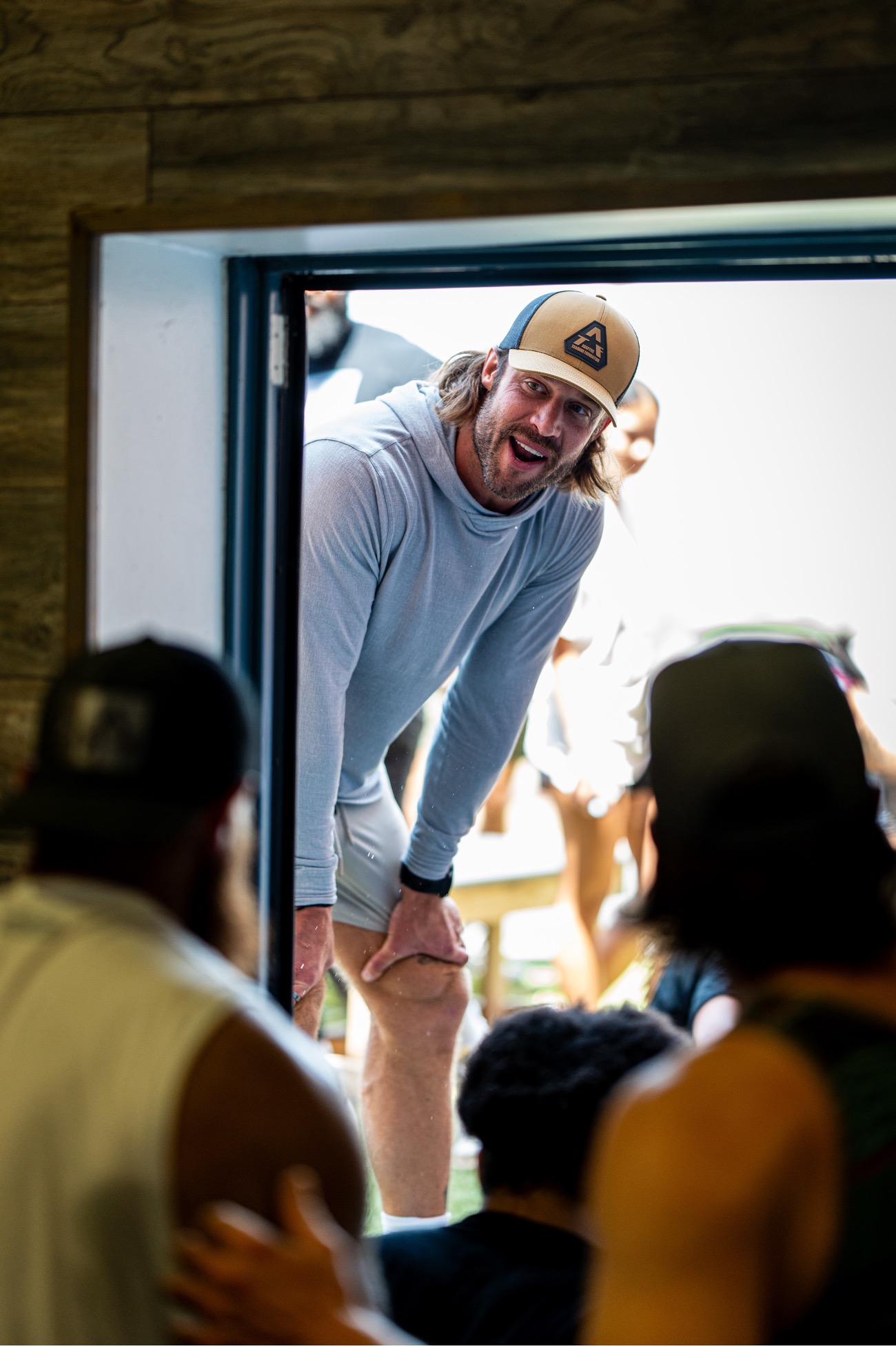 ATF founder David Vobora greets adaptive athletes during a group training session. Courtesy of ATF.