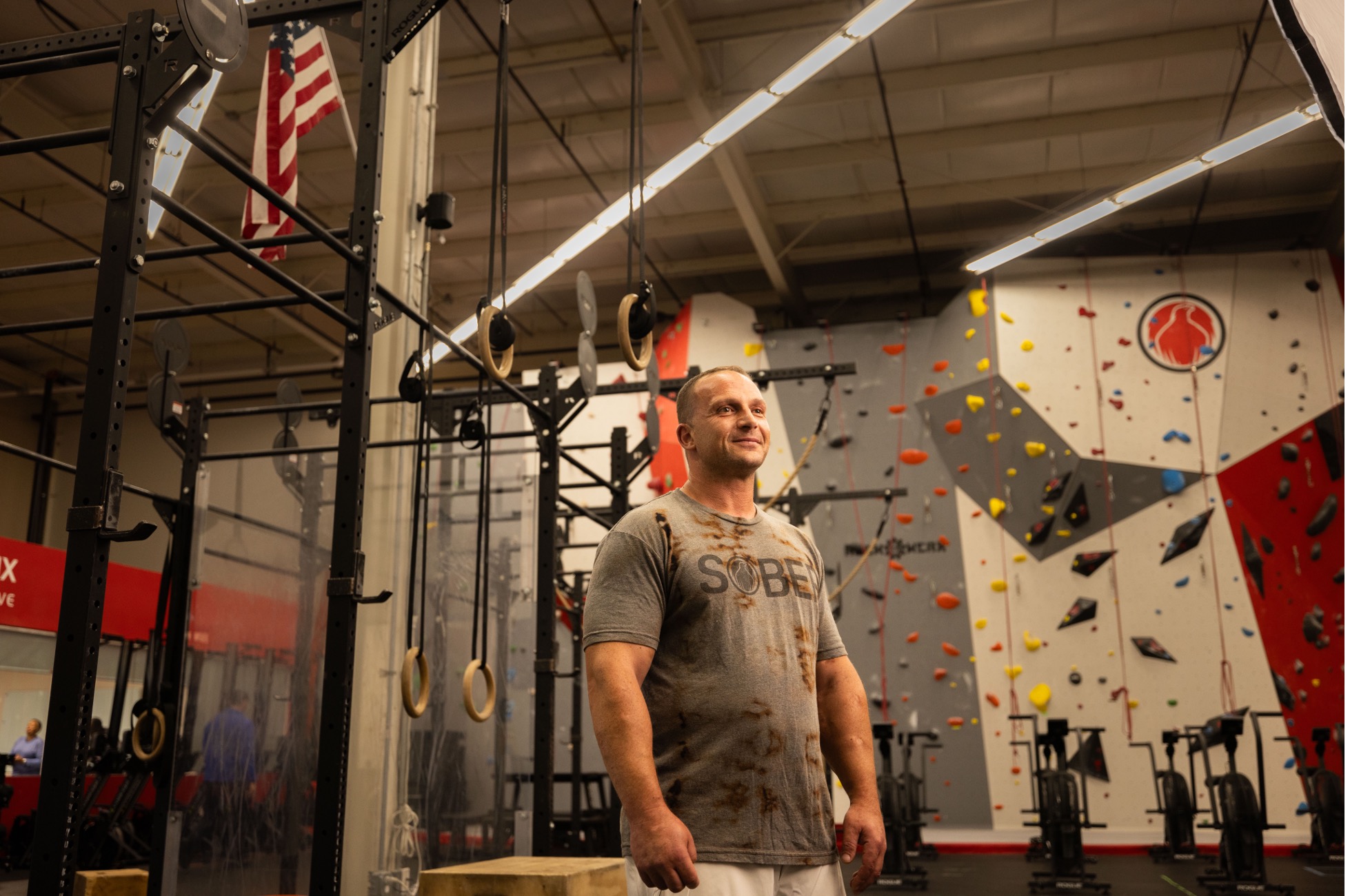 Chris Spallina in the gym at The Phoenix in Boston.