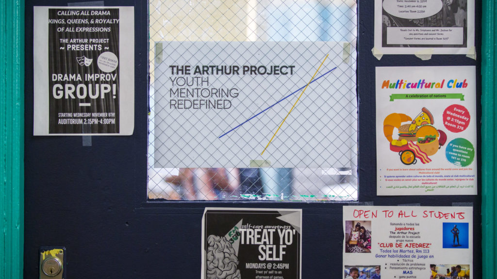 A door with a sign for The Arthur Project