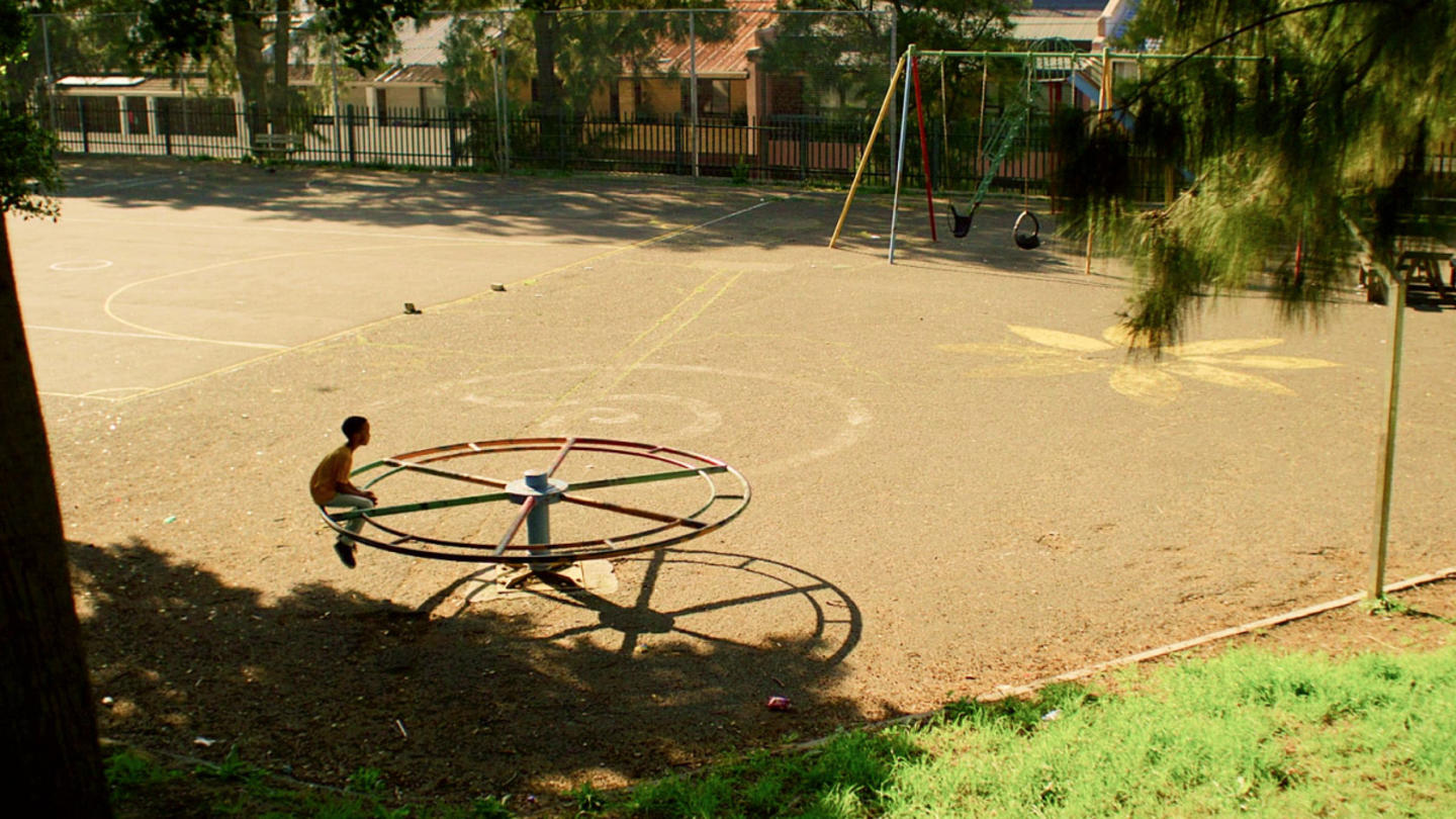 A child playing on a playground