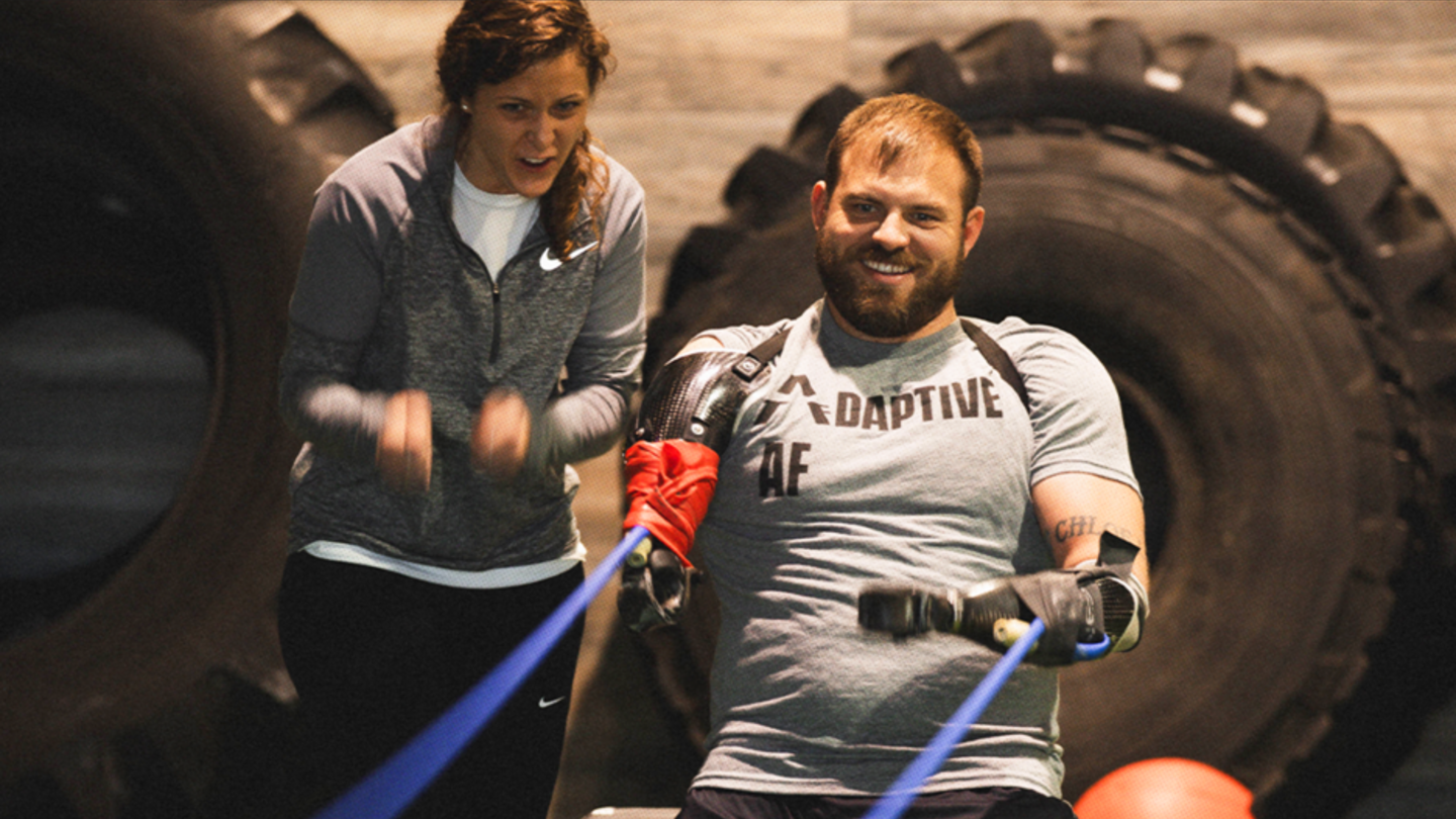 Army Staff Sgt. Travis Mills in a training session at the Adaptive Training Foundation.