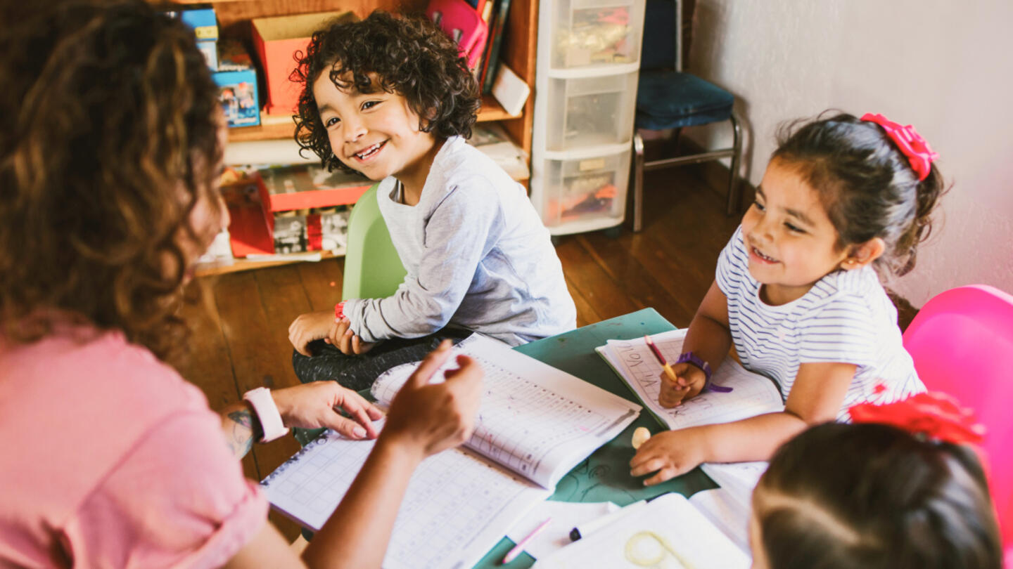 Kids learning at a microschool