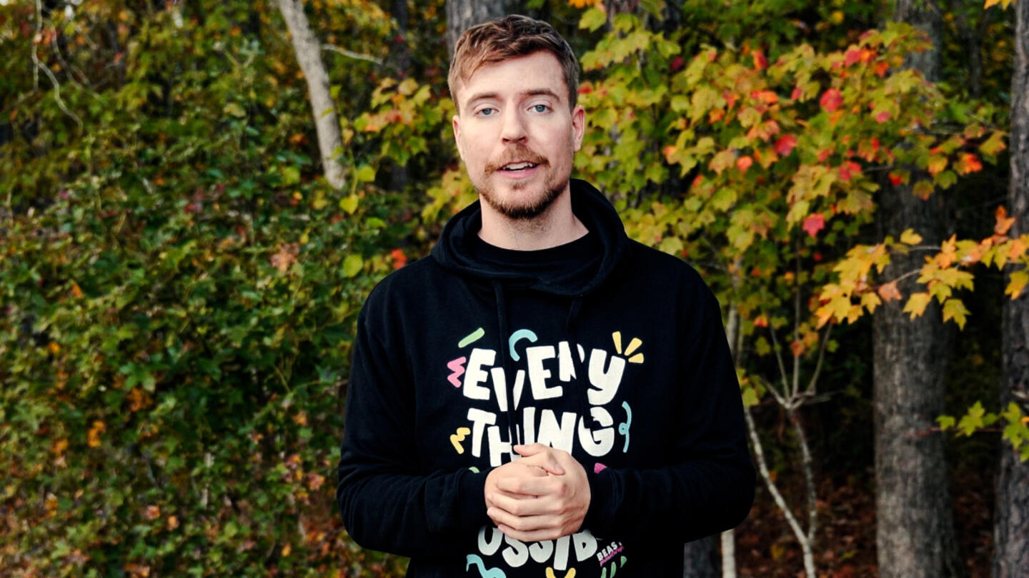 MrBeast looking at the camera.
