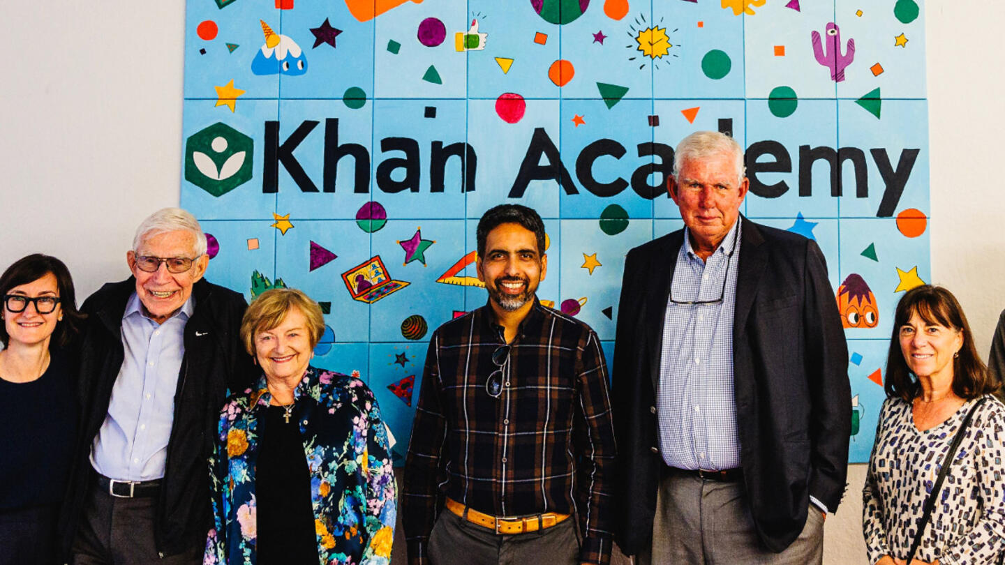 Group standing in front of Khan Academy.