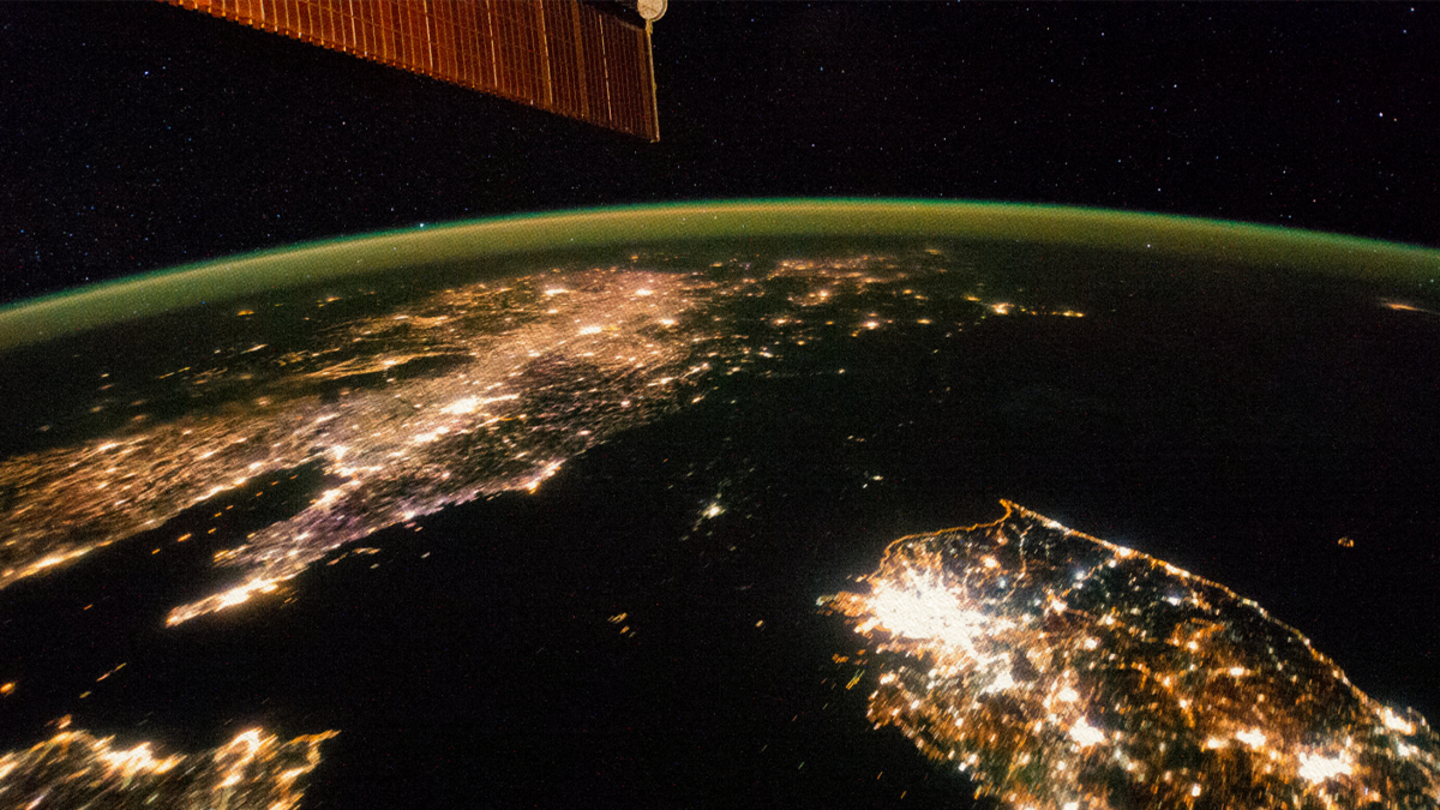 Overlooking Earth from space.