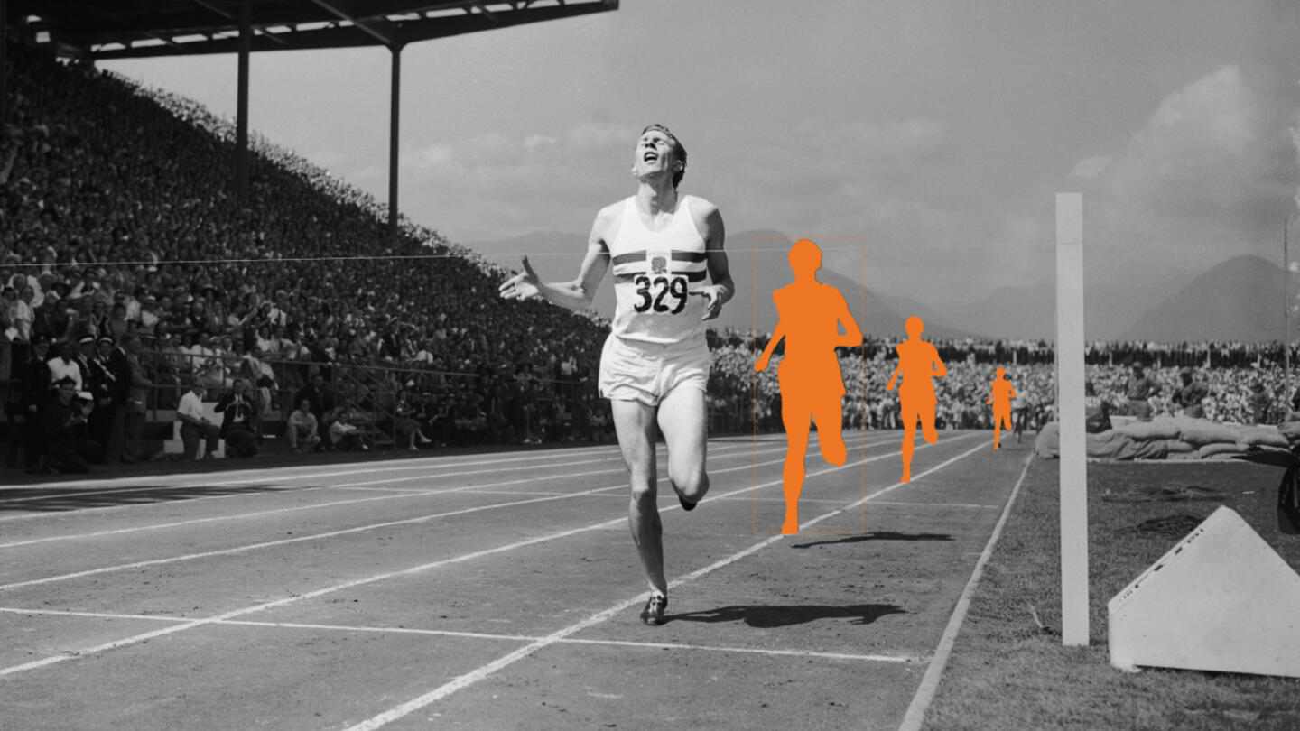 Runner on a track at an event.