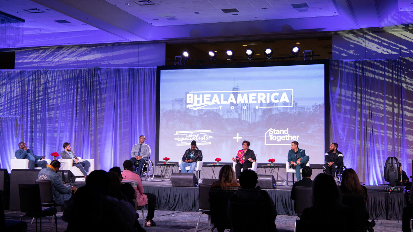 Heal America Panel on stage