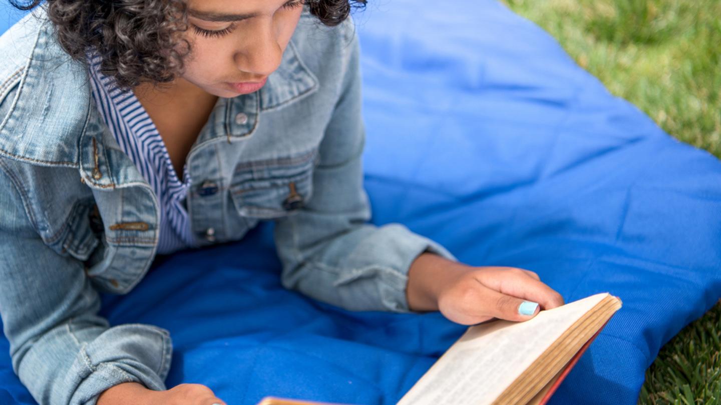 A child reads a book