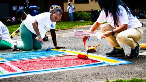 Volunteers with Travis Manion Foundation come together during a Mass Deployment event to serve their community and strengthen the bonds that help communities thrive.