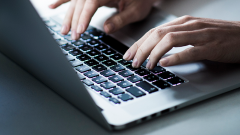 A person working on a laptop