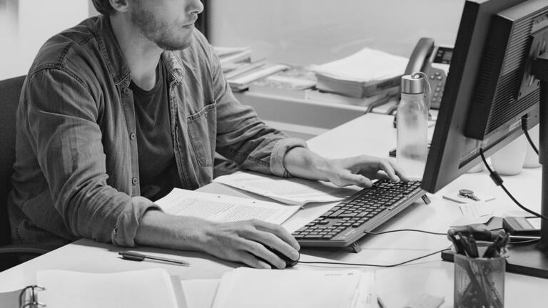 A student on a computer