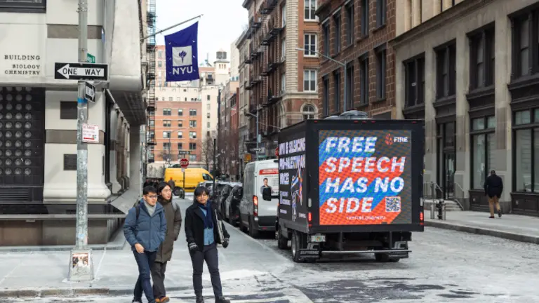 New York University students walking through Manhattan.