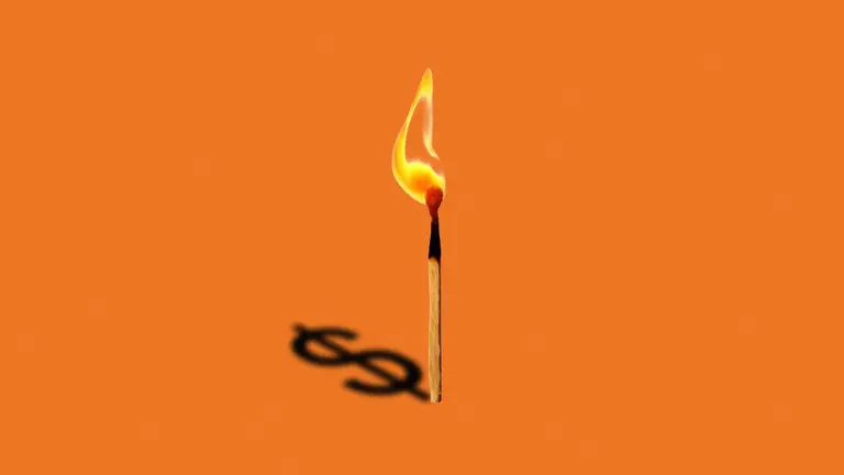 Match that has a dollar sign shadow.