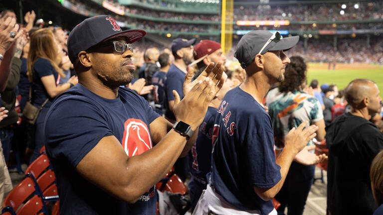 The Phoenix members at Fenway Park cheer on the Red Sox
