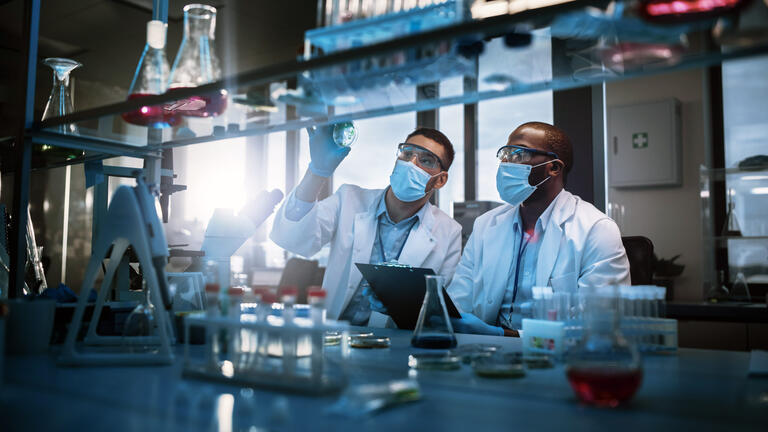 Two scientists in a lab
