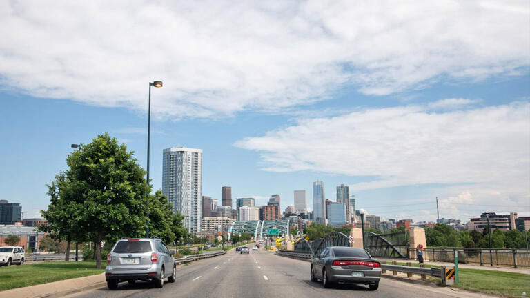 Cars on a highway