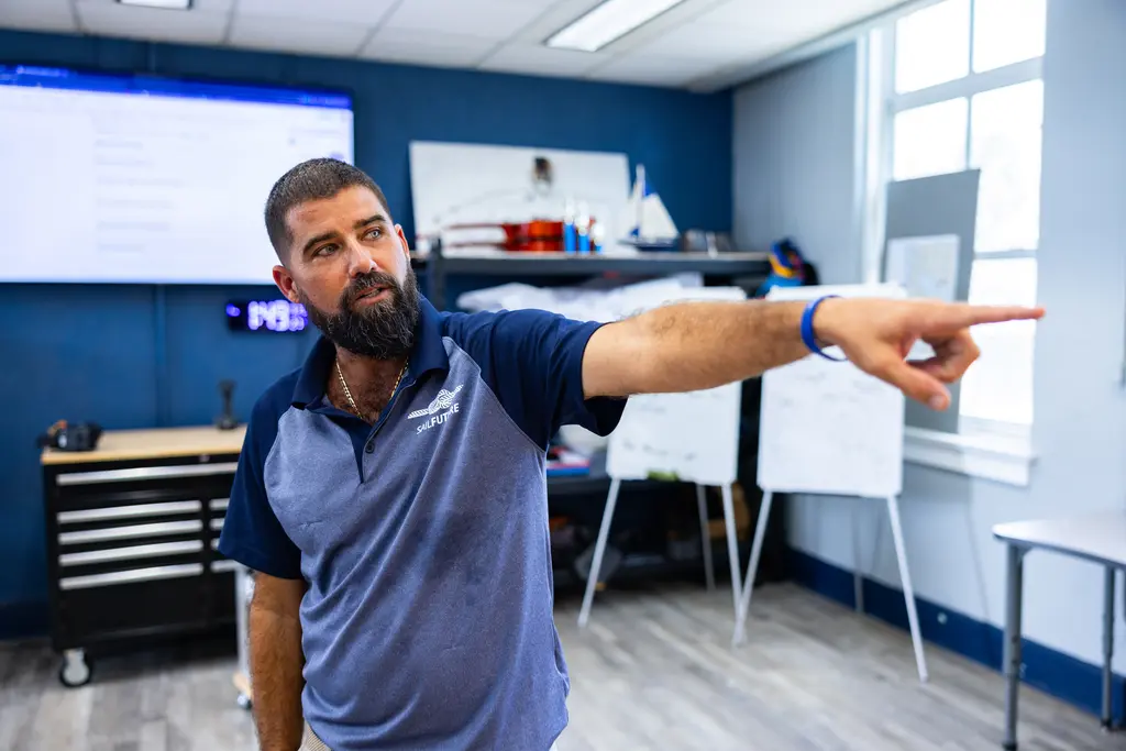 SailFuture teacher Tony Monceaux in a classroom