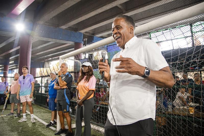 USSF President and CEO Ed Foster-Simeon speaks at one of the organization’s soccer events.
