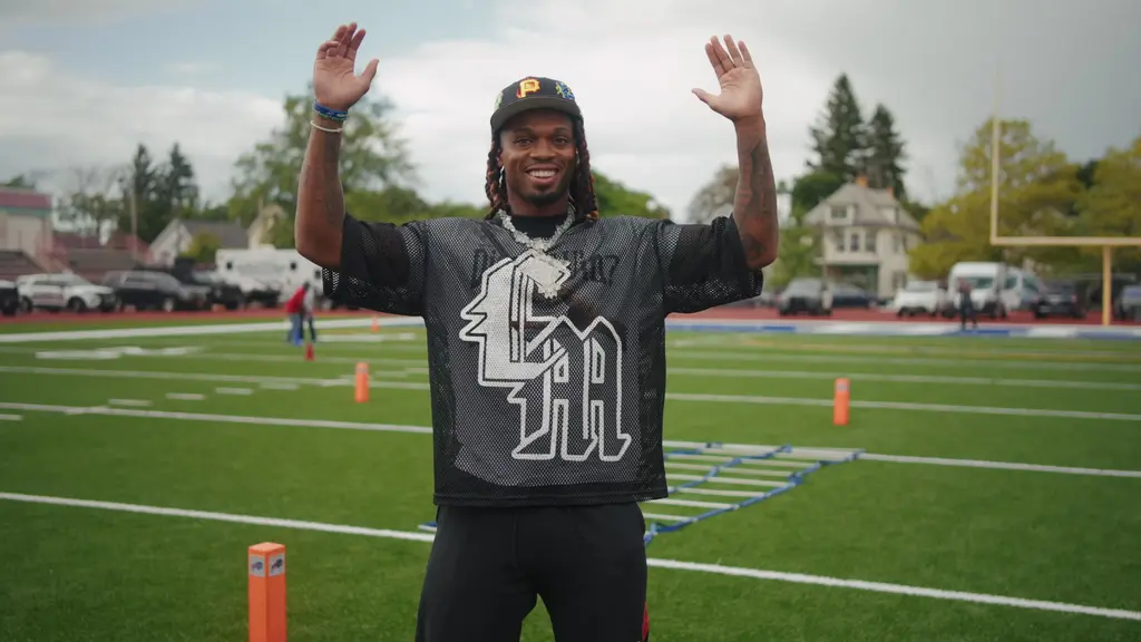 Damar Hamlin on a football field.