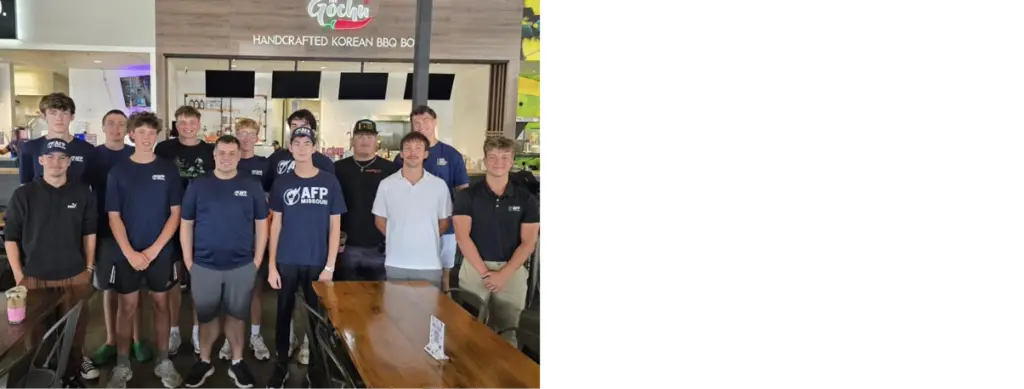 Activitst posing together in AFP MO shirts