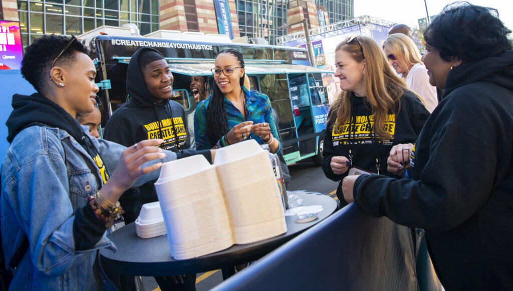 Cafe Momentum ambassadors gathered in a circle