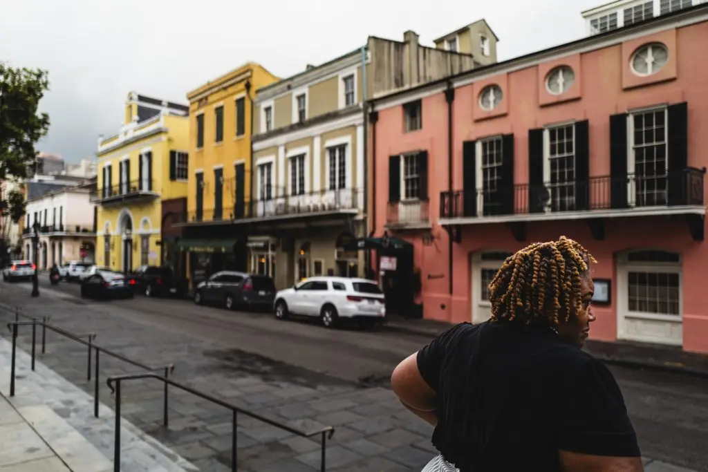 Ursula Newell Davis walking in Louisiana