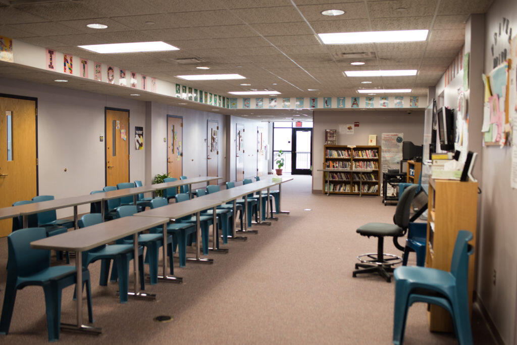 A photo of an empty classroom