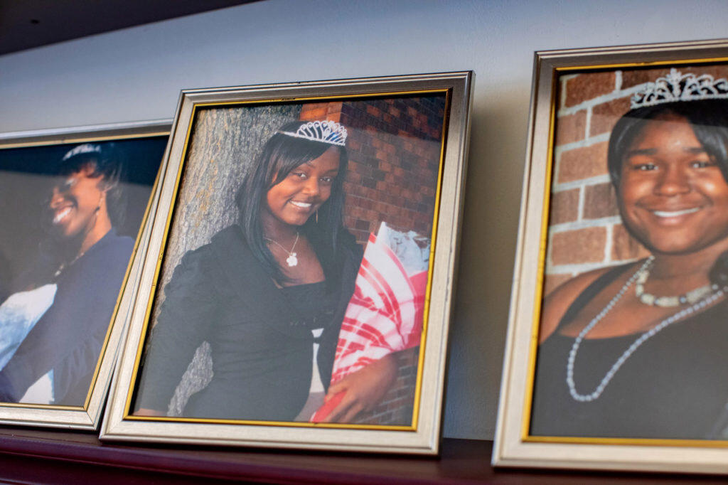 A photo of Austiana Jackson in her family home