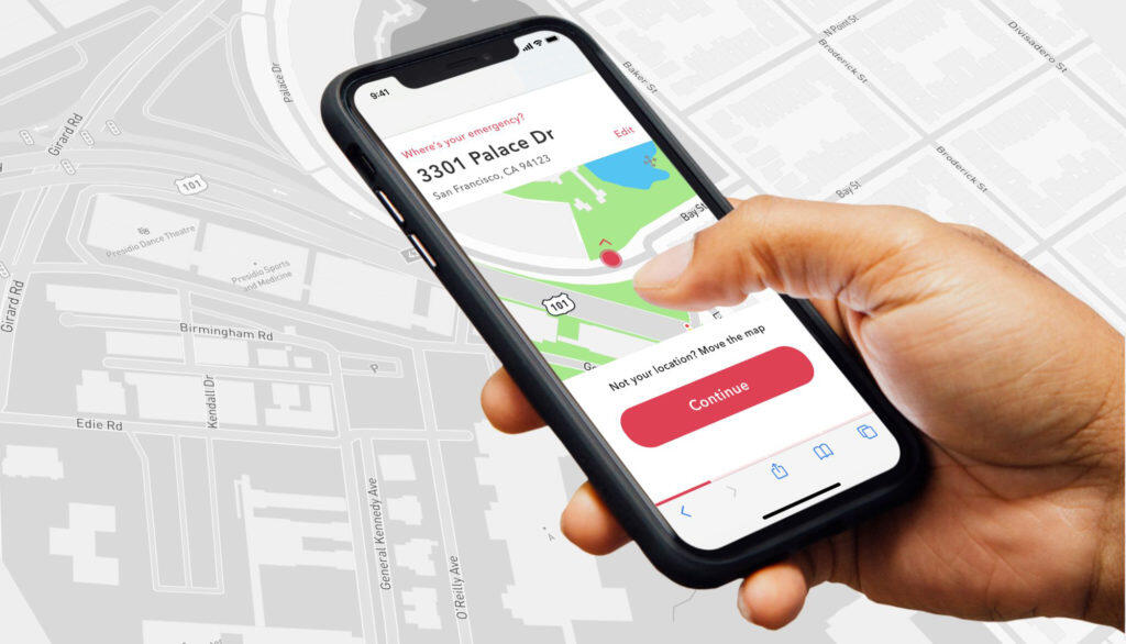 Person using accessSOS app